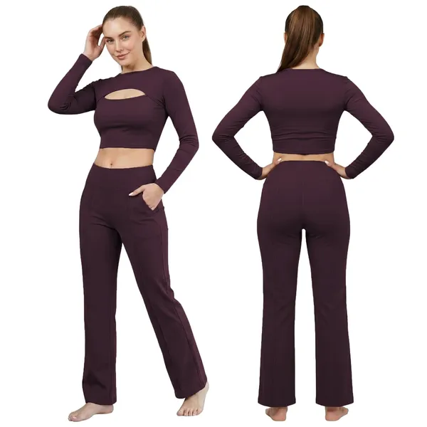 Women_S_Compression_Long_Sleeve_Crop_Top_And_Flare_Trouser_Set