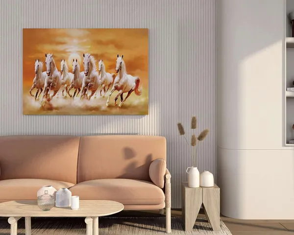 Seven_Horse_Canvas_Painting_With_Frame