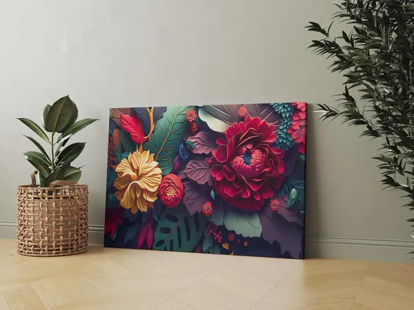 Framed_Canvas_Flower_Painting