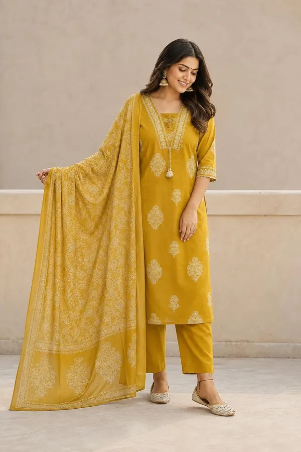 Women_S_Cotton_Kurti_With_Pant_And_Dupatta_Set