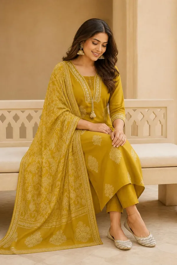 Women_S_Cotton_Kurti_With_Pant_And_Dupatta_Set