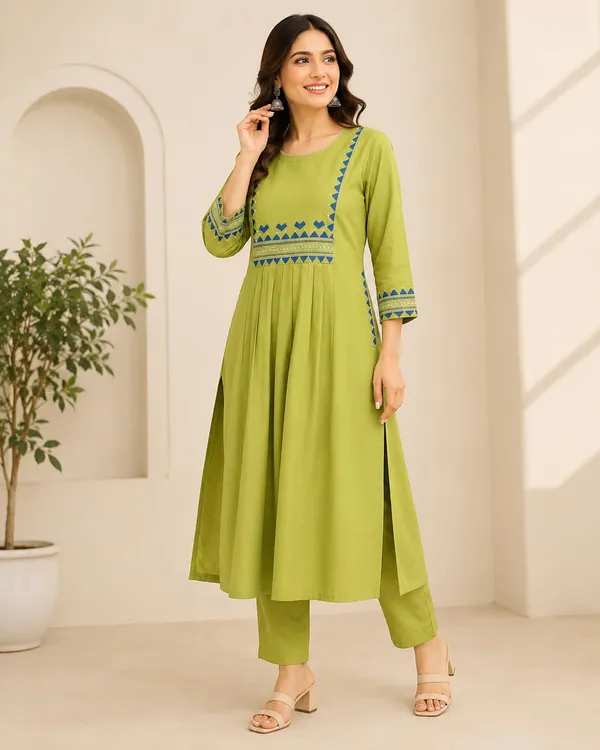 Women_S_Rayon_Embroidered_A_Line_Kurti_With_Pant_Set