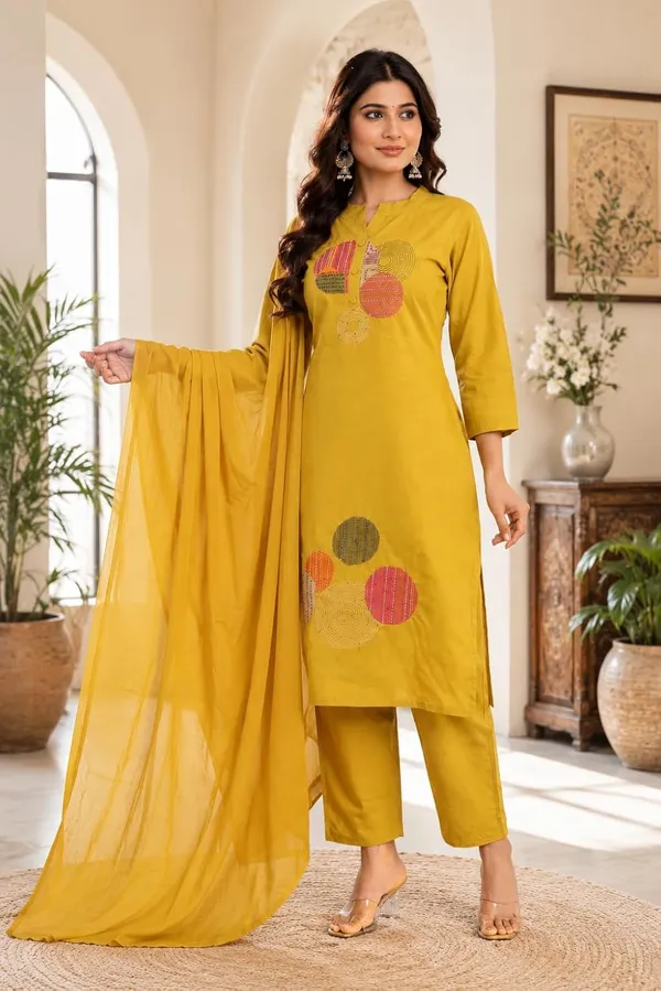 Women_S_Cotton_Embroidery_Kurti_With_Pant_Set