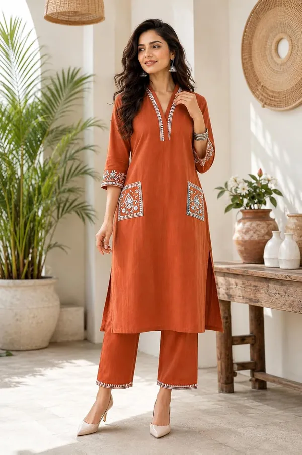 Women_S_Cotton_Embroidery_Kurti_With_Pant_Set