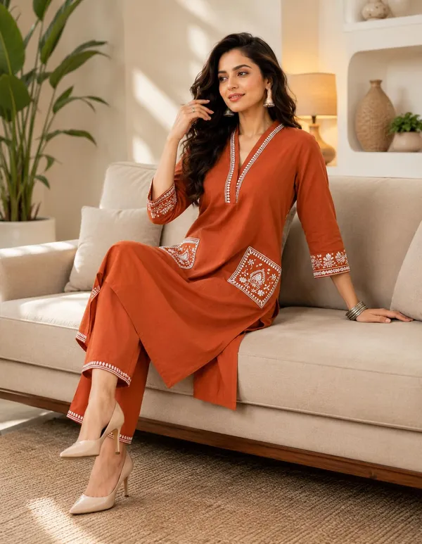 Women_S_Cotton_Embroidery_Kurti_With_Pant_Set