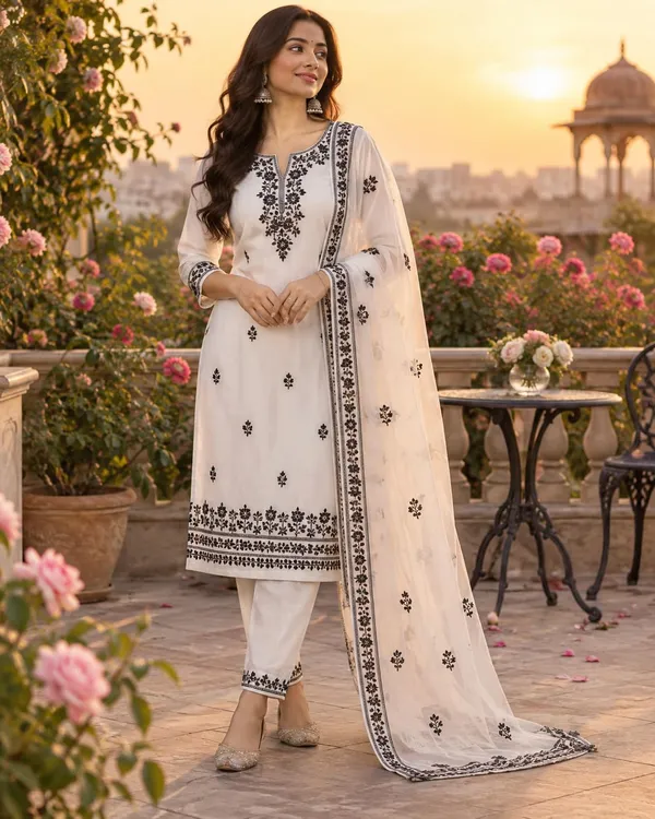 Women_S_Cotton_Embroidered_Kurti_With_Pant_And_Dupatta_Set