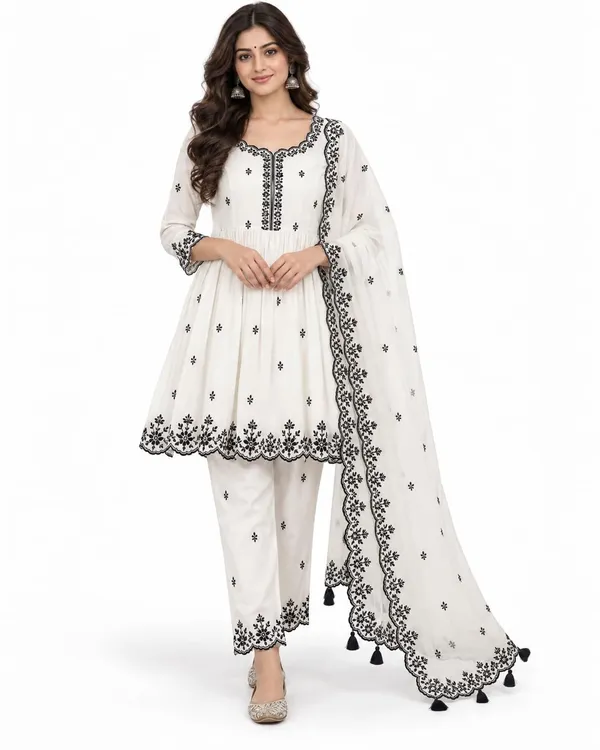 Women_S_Cotton_Embroidered_Kurti_With_Pant_And_Dupatta_Set