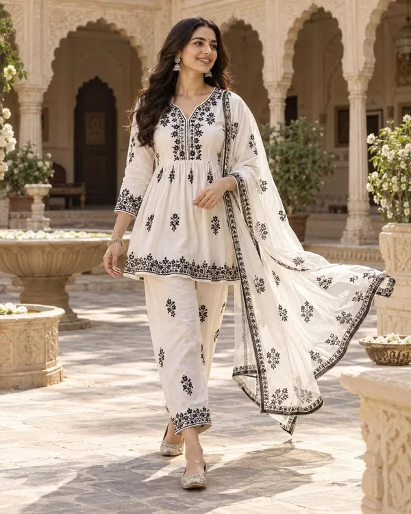 Women_S_Cotton_Embroidered_Kurti_With_Pant_And_Dupatta_Set