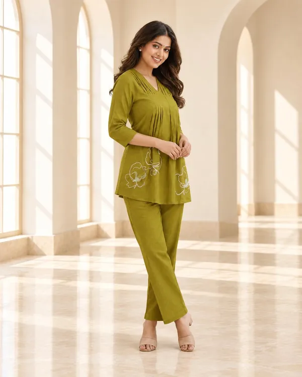 Women_S_Cotton_Anarkali_Kurta_With_Pant_Set