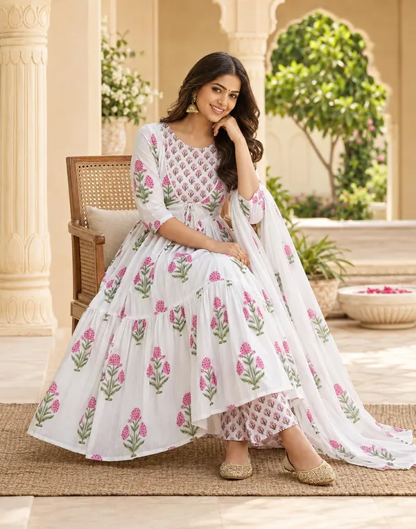 Women_S_Cotton_Anarkali_Kurti_With_Pant_And_Dupatta