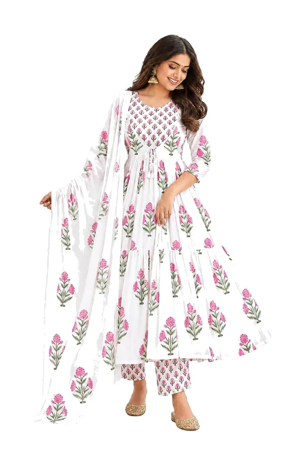 Women_S_Cotton_Anarkali_Kurti_With_Pant_And_Dupatta
