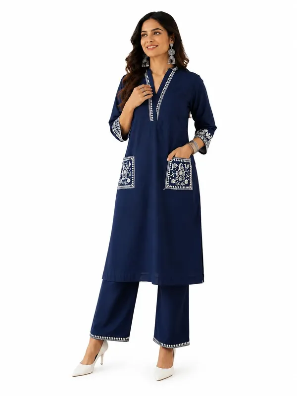 Women_S_Cotton_Embroidery_Kurti_With_Pant_Set