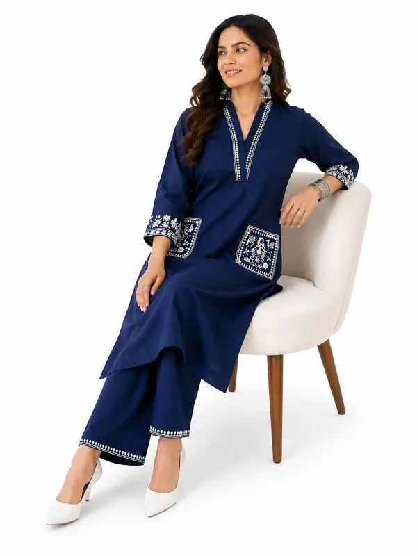 Women_S_Cotton_Embroidery_Kurti_With_Pant_Set