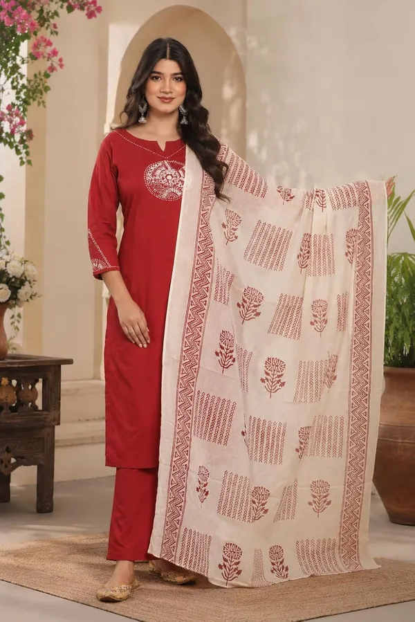 Women_S_Cotton_Embroidery_Kurti_With_Pant_Set