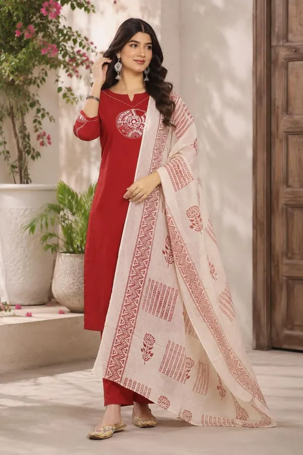 Women_S_Cotton_Embroidery_Kurti_With_Pant_Set