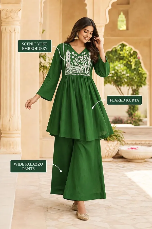 Women_S_Cotton_Embroidered_Anarkali_Kurti_With_Pant