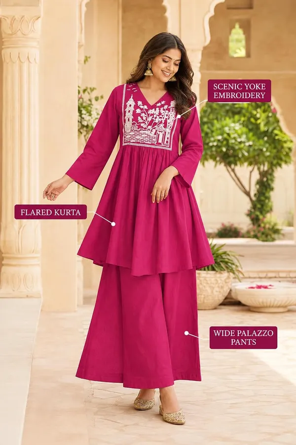 Women_S_Cotton_Embroidered_Anarkali_Kurti_With_Pant