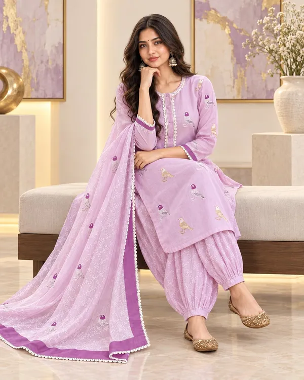 Women_S_Cotton_Embroidered_Kurti_With_Pant_And_Dupatta_Set
