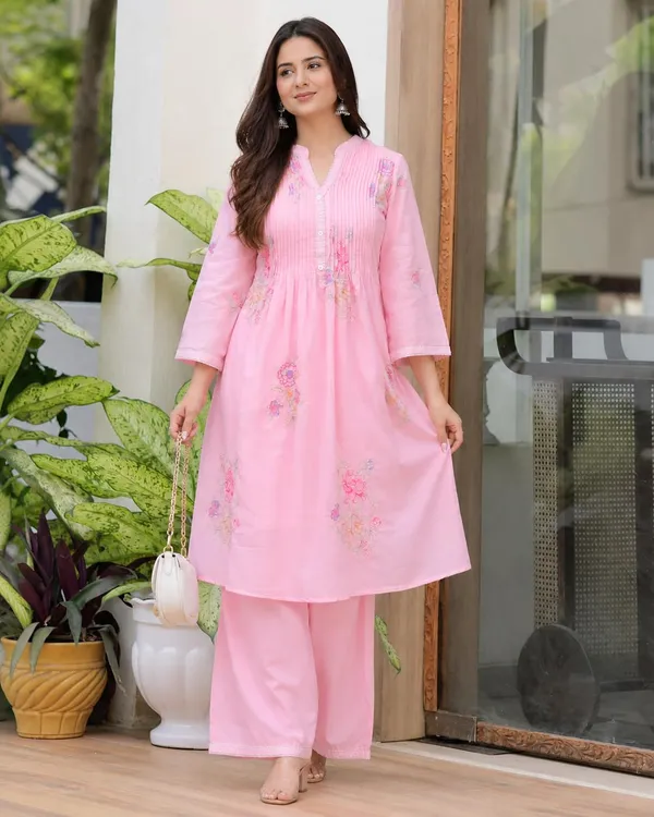 Women_S_Cotton_Embroidery_Kurti_With_Pant_Set