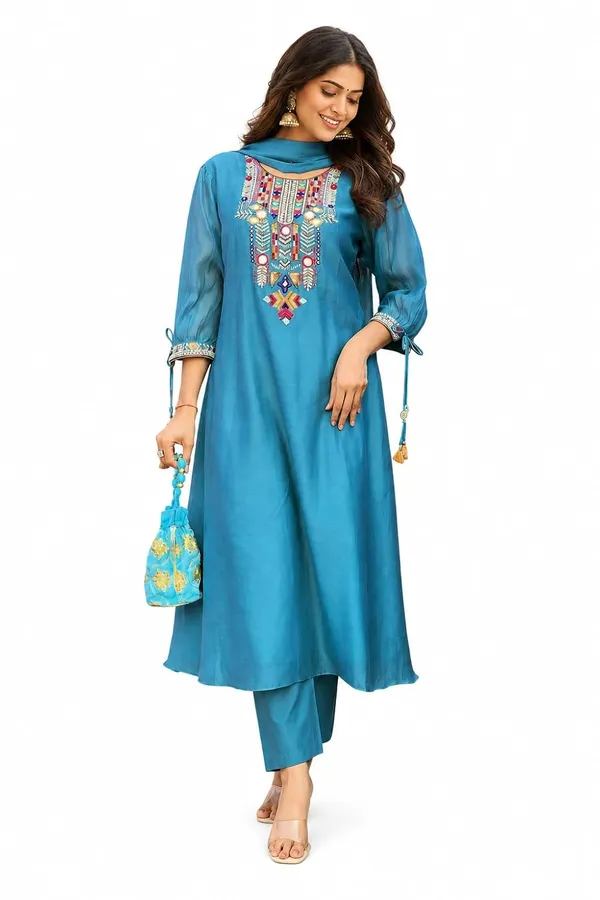 Women_S_Cotton_Embroidered_Kurti_With_Pant_And_Dupatta_Set