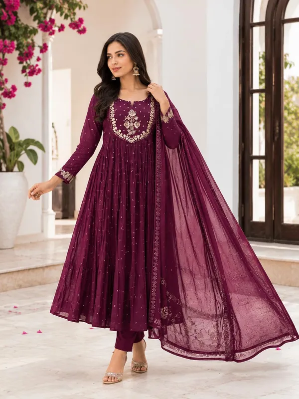 Women_S_Cotton_Embroidery_Anarkali_Kurti_Set_With_Pant_And_Dupatta
