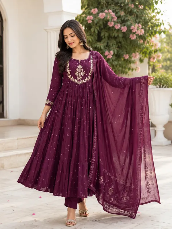 Women_S_Cotton_Embroidery_Anarkali_Kurti_Set_With_Pant_And_Dupatta