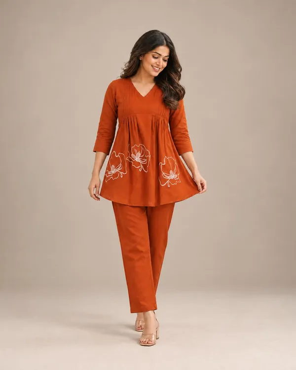 Women_S_Cotton_Anarkali_Kurta_With_Pant_Cord_Set