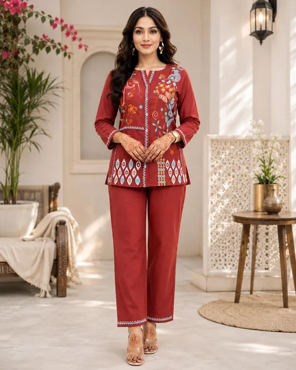 Women_S_Cotton_Embroidery_Kurti_With_Pant_Set