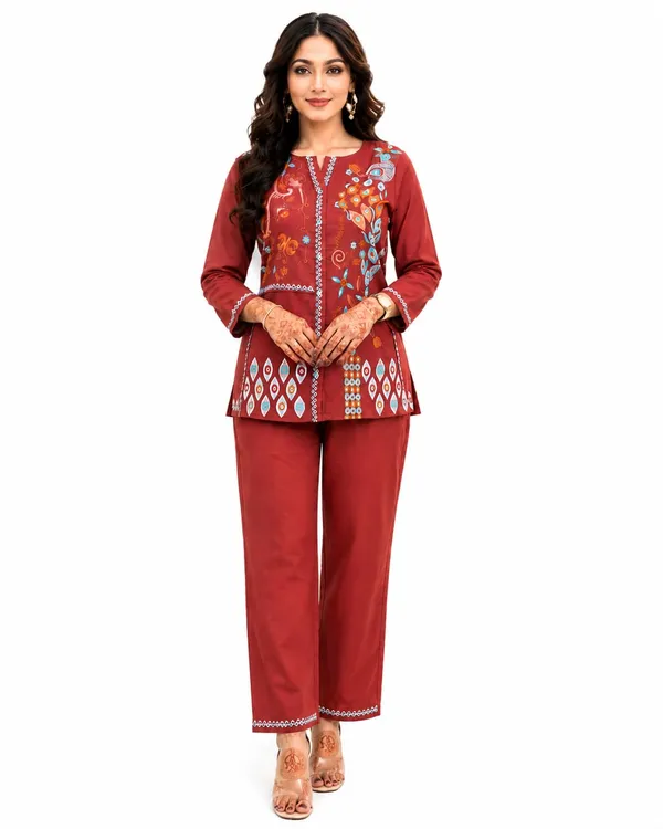 Women_S_Cotton_Embroidery_Kurti_With_Pant_Set