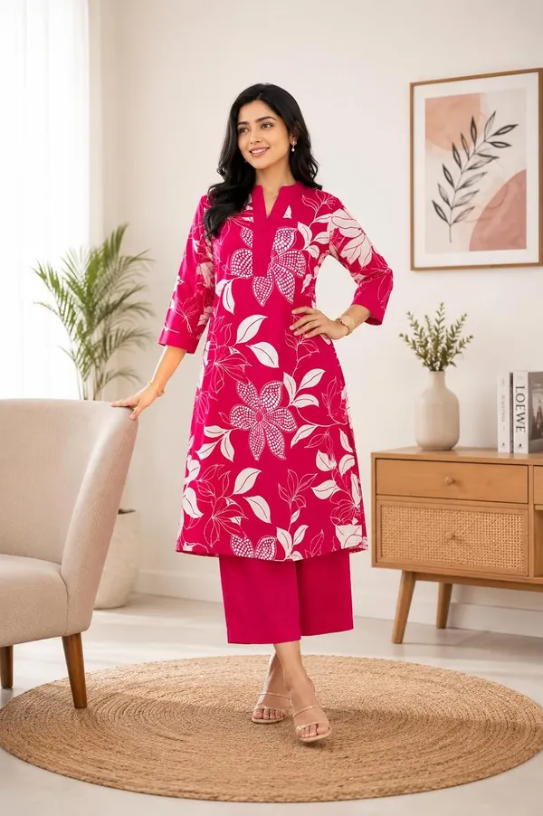 Women_S_Cotton_Kurti_With_Pant_Set