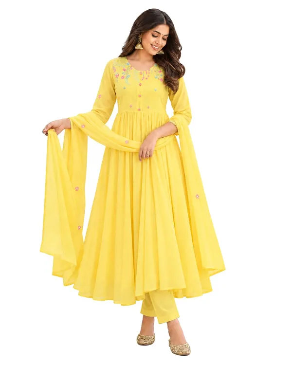 Women_S_Cotton_Embroidered_Anarkali_Kurti_Set_With_Pant_And_Dupatta