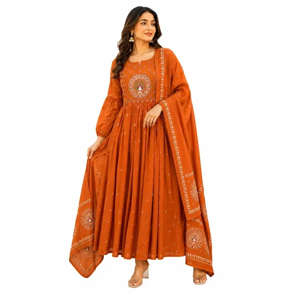 Women_S_Cotton_Embroidered_Anarkali_Kurti_With_Dupatta_Set
