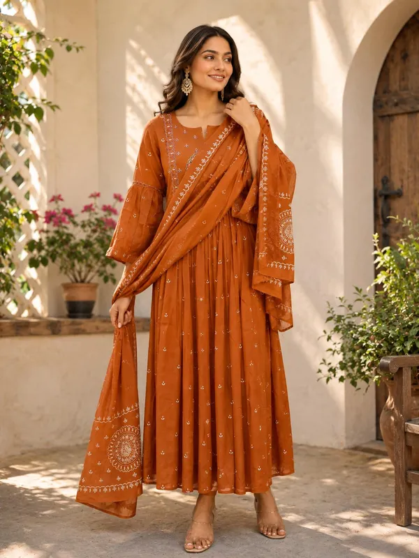 Women_S_Cotton_Embroidered_Anarkali_Kurti_With_Dupatta_Set