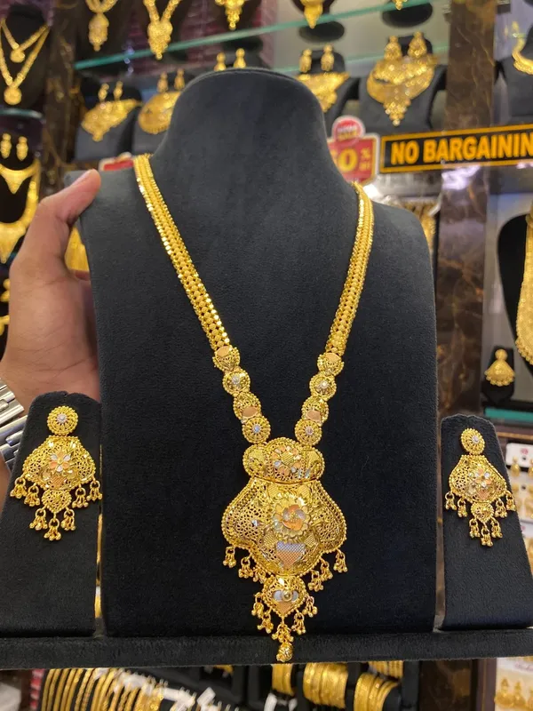 Calcutta_Style_Long_Set_Tri_Mix_Gold_Plated