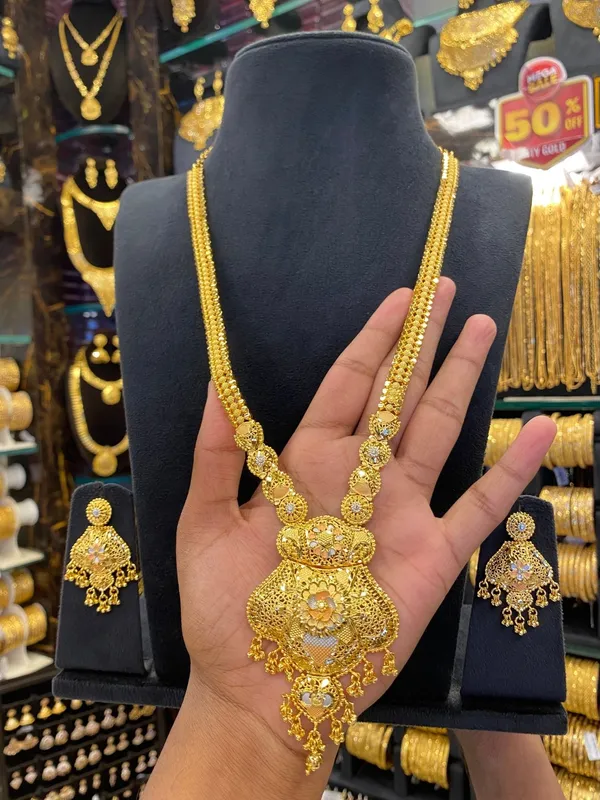 Calcutta_Style_Long_Set_Tri_Mix_Gold_Plated