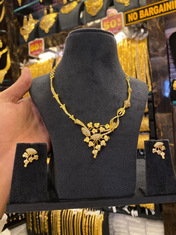 Statement_Neck_Set_Cz_Stone_Gold_Plated