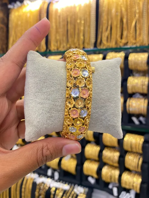 Gold_Plated_Kada_Bangle_Screw_Type_1Pcs_Tri_Mix
