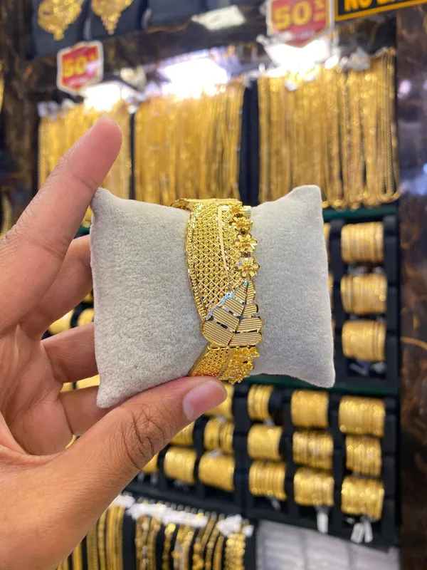 Floral_Kada_Bangle_Gold_Plated_1Pcs