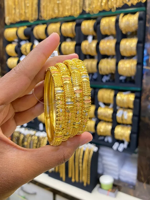 Gold_Plated_Bangles_4Pcs_Tri_Colour