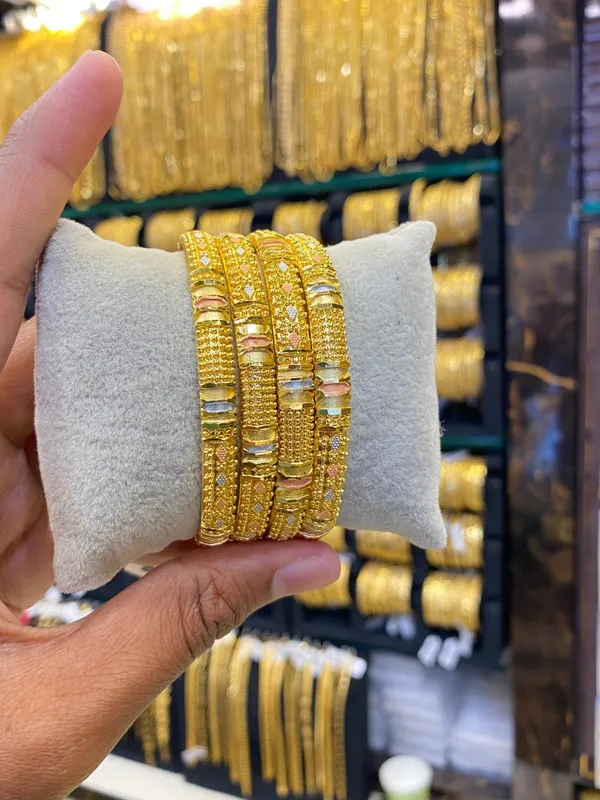 Gold_Plated_Bangles_4Pcs_Tri_Colour