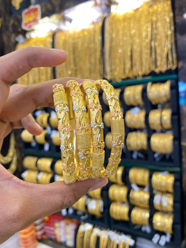 Gold_Plated_Bangles_4Pcs_Tri_Colour