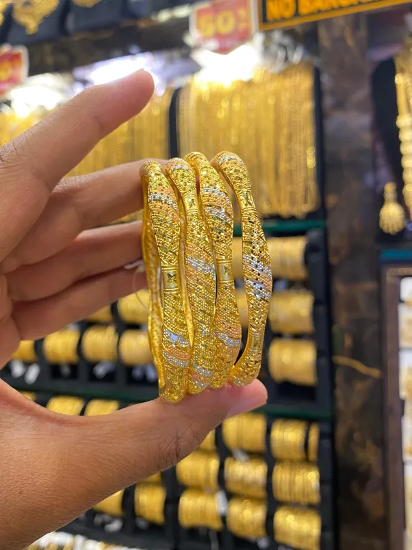 Gold_Plated_Bangle_Turkish_Style_Tri_Colour_4Pcs