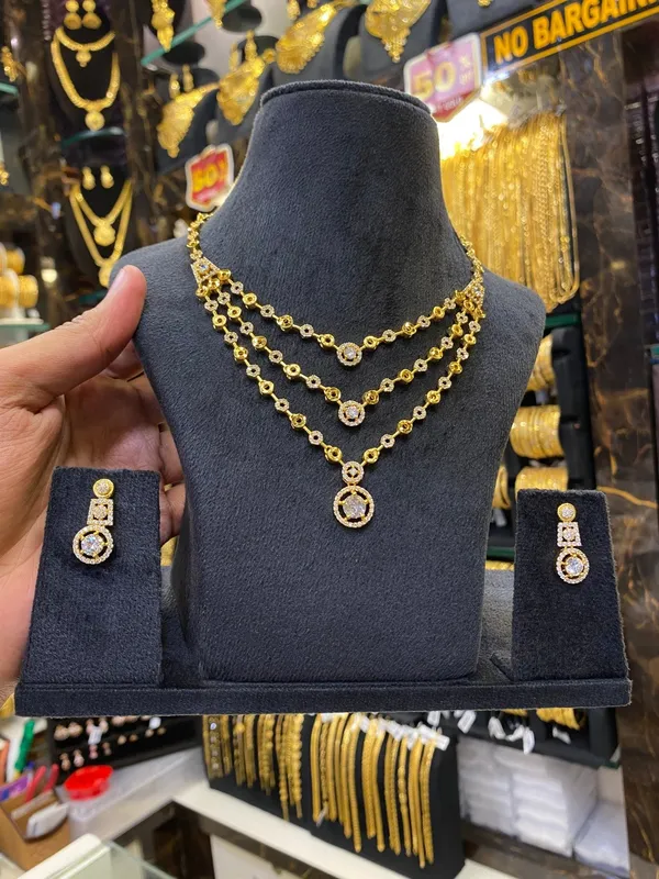 Statement_Neck_Set_Cz_Stone_3Step_Gold_Plated
