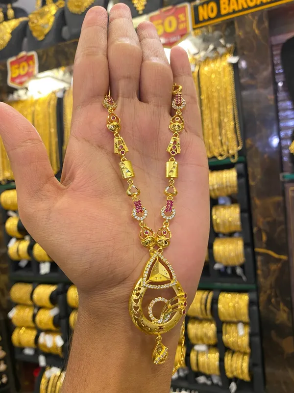 Gold_Plated_Sleek_Long_Set_Cz_Stone_Mix