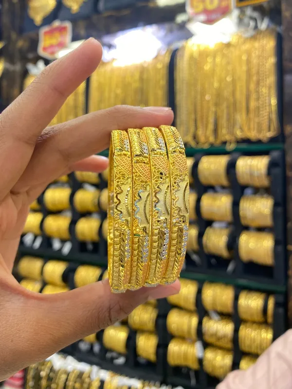 Gold_Plated_Bangle_4Pcs_Tri_Colour