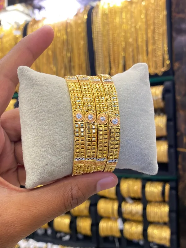 Gold_Plated_Bangle_4Pcs_Tri_Colour