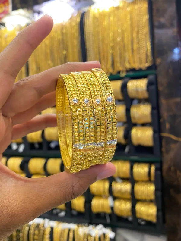 Gold_Plated_Bangle_4Pcs_Tri_Colour