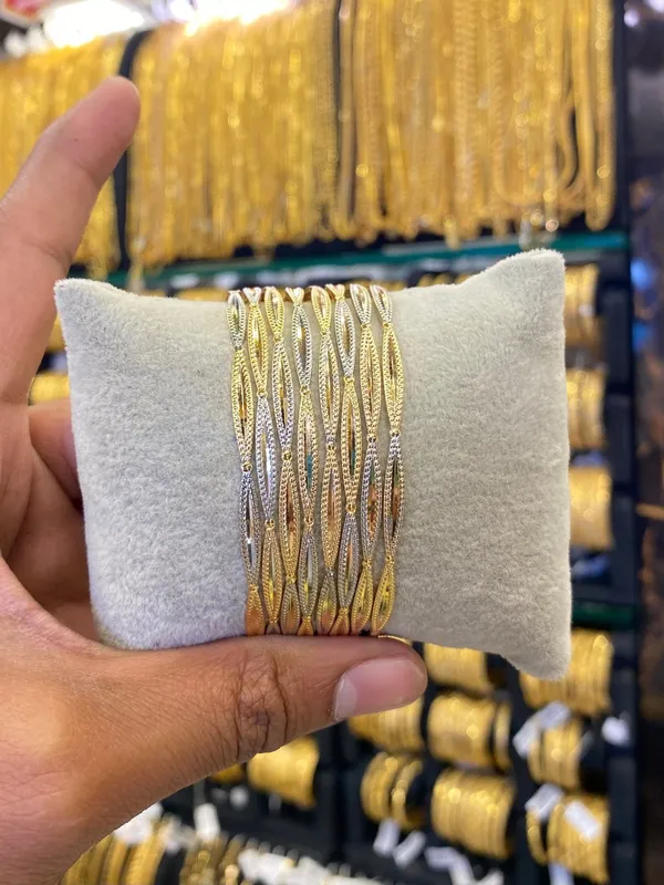 Arabic_Style_Bangle_8Pcs_Sleek_Type_Rodhium_Plated