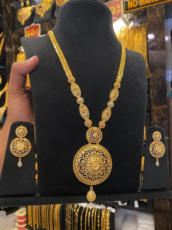 Calcutta_Style_Long_Set_Tri_Mix_Gold_Plated