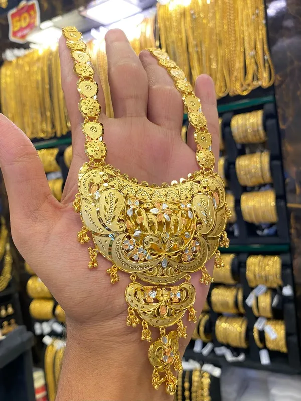 Calcutta_Style_Long_Set_Tri_Mix_Gold_Plated